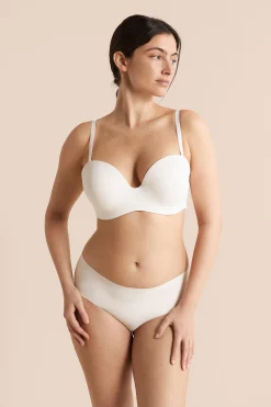 Bandeau microfibre bretelles amovibles, bonnet D