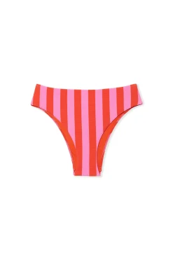Bas de maillot de bain taille haute rayé