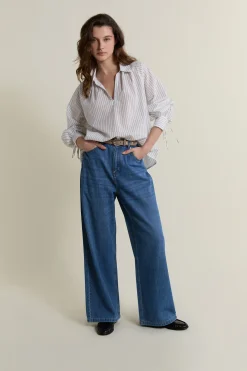 Blouse à rayures en coton