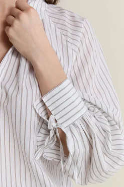 Blouse à rayures en coton
