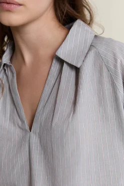Blouse à rayures en coton