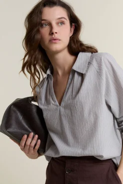 Blouse à rayures en coton