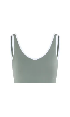Brassière de sport décolletée V à bords contrastés - Maintien moyen