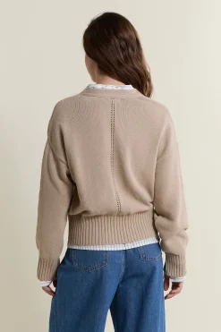 Cardigan col V avec coton