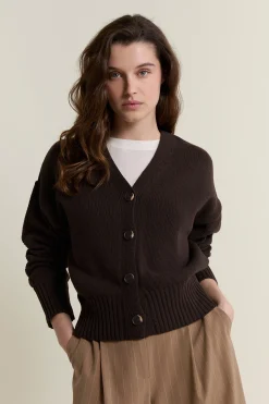 Cardigan col V avec coton