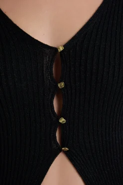 Cardigan irisé avec boutons dorés