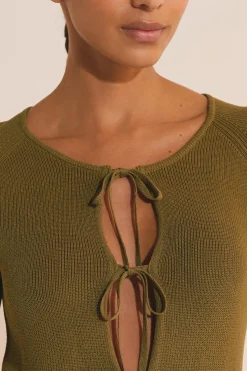 Cardigan à manches longues avec détails nœuds