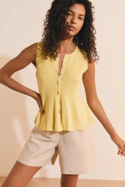 Cardigan sans manches avec coton