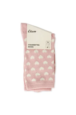 Chaussettes avec coton à motifs coeurs