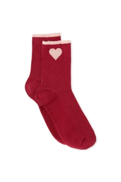 Chaussettes côtelées avec coton à motif cœur