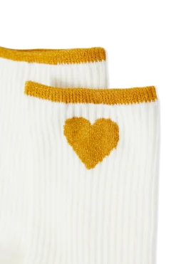 Chaussettes côtelées avec coton à motif cœur