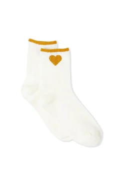 Chaussettes côtelées avec coton à motif cœur