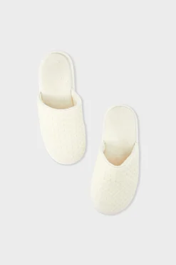 Chaussons mules avec coton nid d'abeille