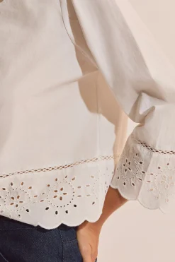 Chemise avec broderie en coton