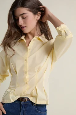 Chemise cintrée à plis plats