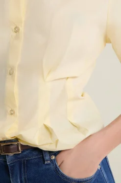 Chemise cintrée à plis plats