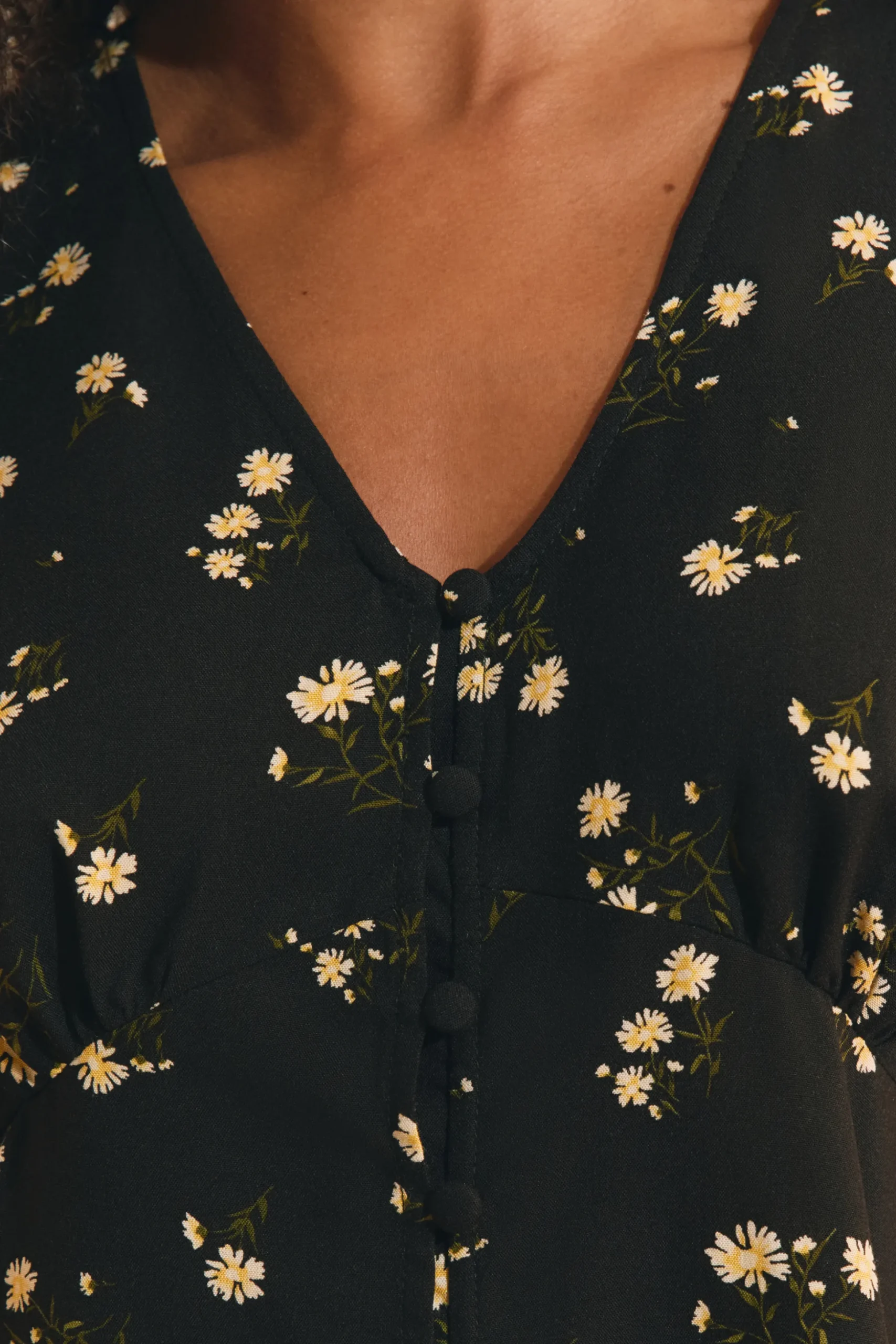 Chemise col V manches 3/4 à motifs