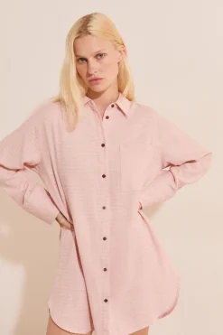 Chemise de nuit à carreaux en coton