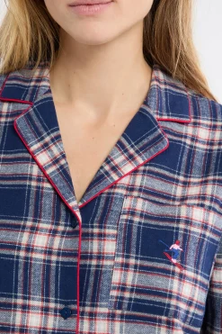 Chemise de nuit à carreaux en coton