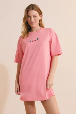 Chemise de nuit à motifs légumes en coton