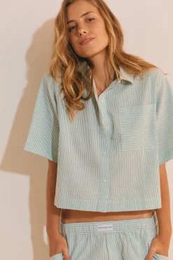Chemise de pyjama avec coton gaufré