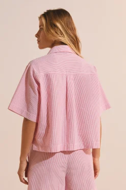Chemise de pyjama avec coton gaufré