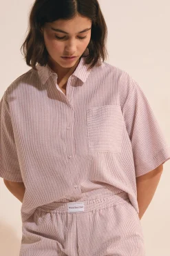 Chemise de pyjama avec coton gaufré
