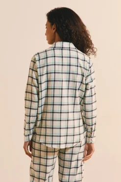 Chemise de pyjama à carreaux en coton
