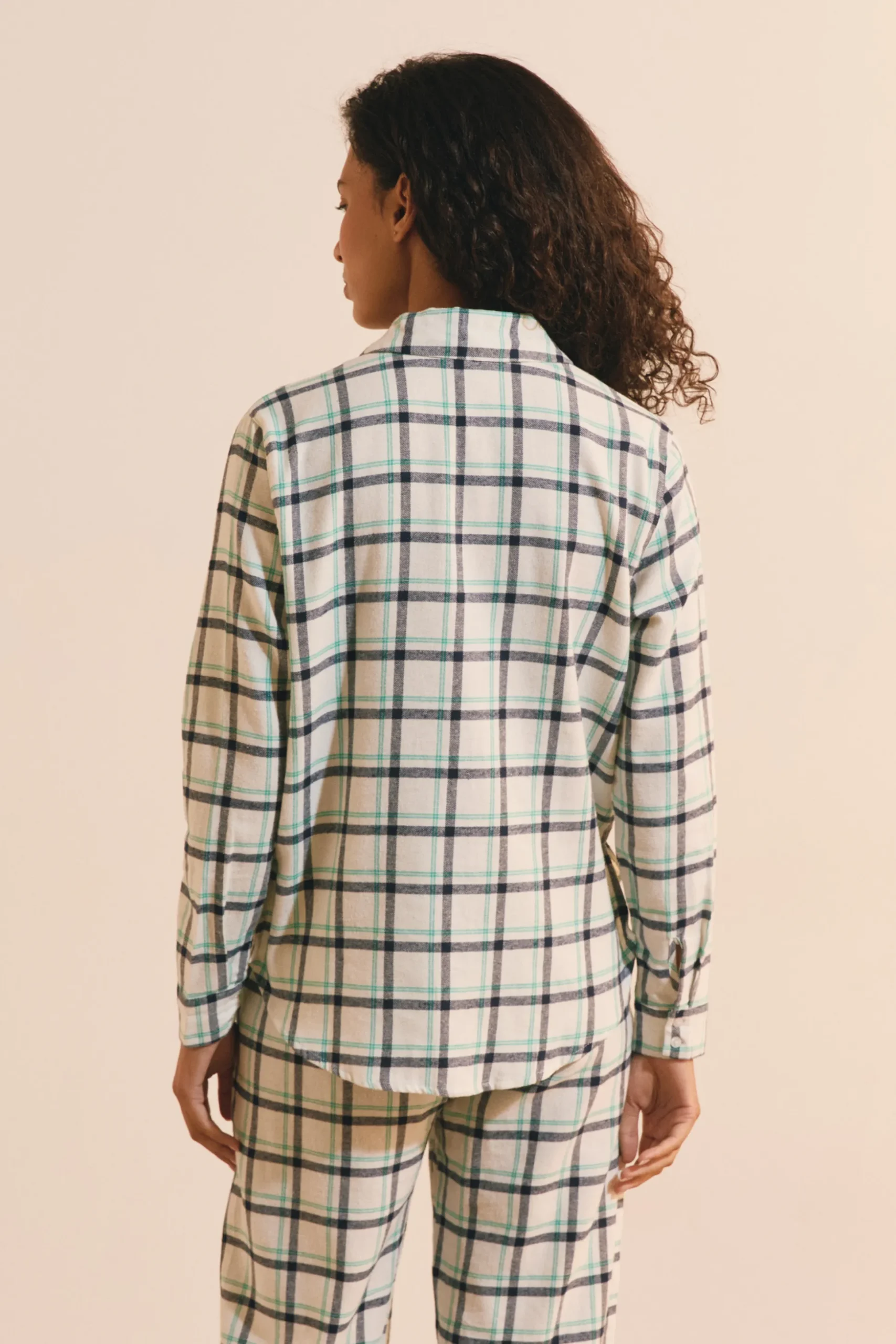 Chemise de pyjama à carreaux en coton