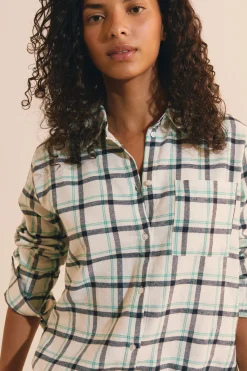 Chemise de pyjama à carreaux en coton