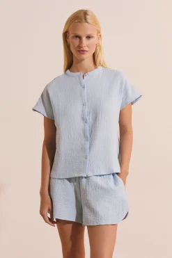 Chemise de pyjama en gaze de coton