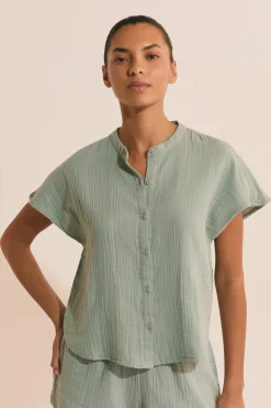 Chemise de pyjama en gaze de coton