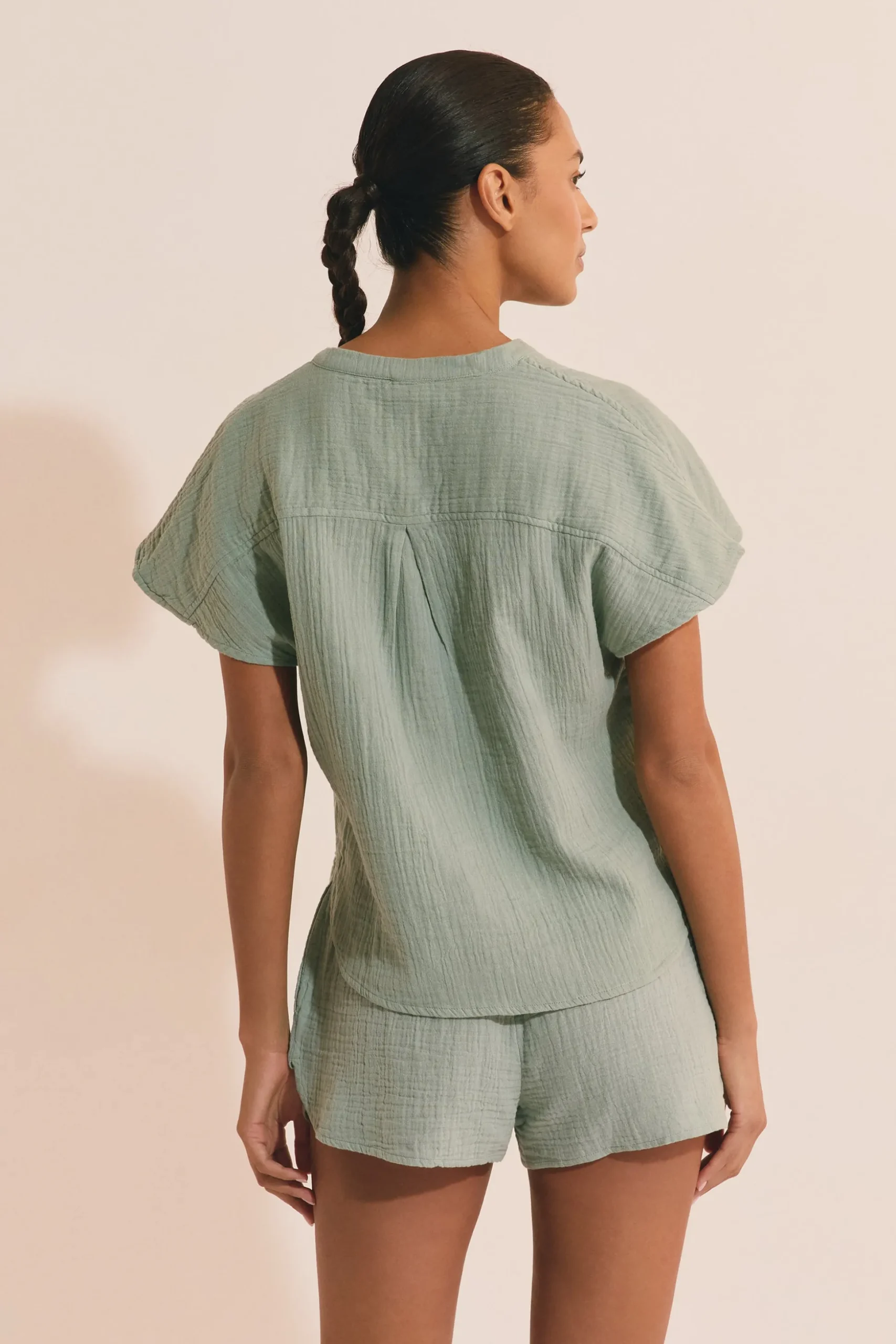Chemise de pyjama en gaze de coton