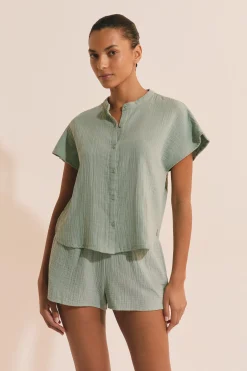 Chemise de pyjama en gaze de coton