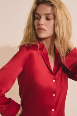 Chemise de pyjama en soie