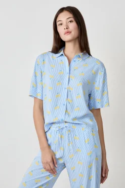 Chemise de pyjama à imprimés citrons