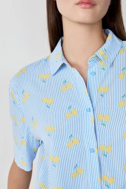 Chemise de pyjama à imprimés citrons