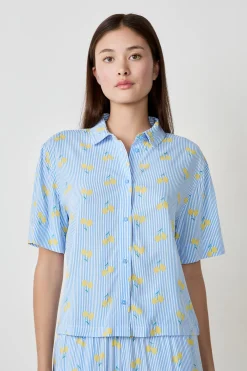 Chemise de pyjama à imprimés citrons