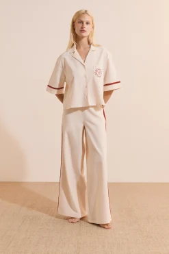 Chemise de pyjama à manches courtes avec motifs soleil en coton