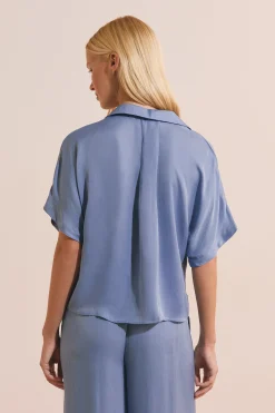 Chemise de pyjama manches courtes satinée