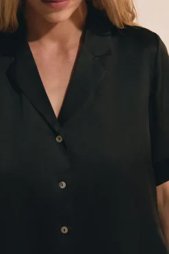 Chemise de pyjama manches courtes en soie