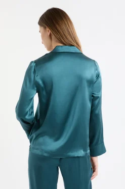 Chemise de pyjama manches longues en soie