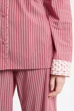 Chemise de pyjama rayée en coton à motifs mocktail