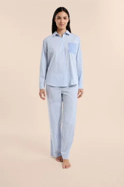 Chemise de pyjama à rayures avec coton