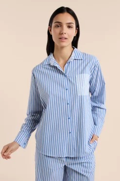 Chemise de pyjama à rayures avec coton