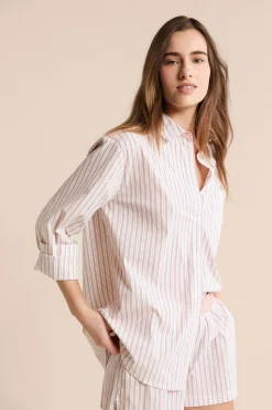 Chemise de pyjama à rayures avec coton