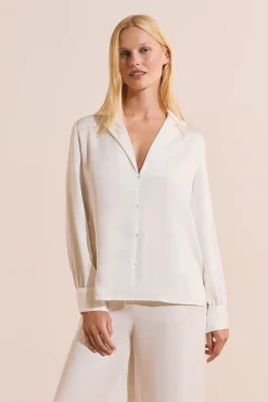 Chemise de pyjama satinée