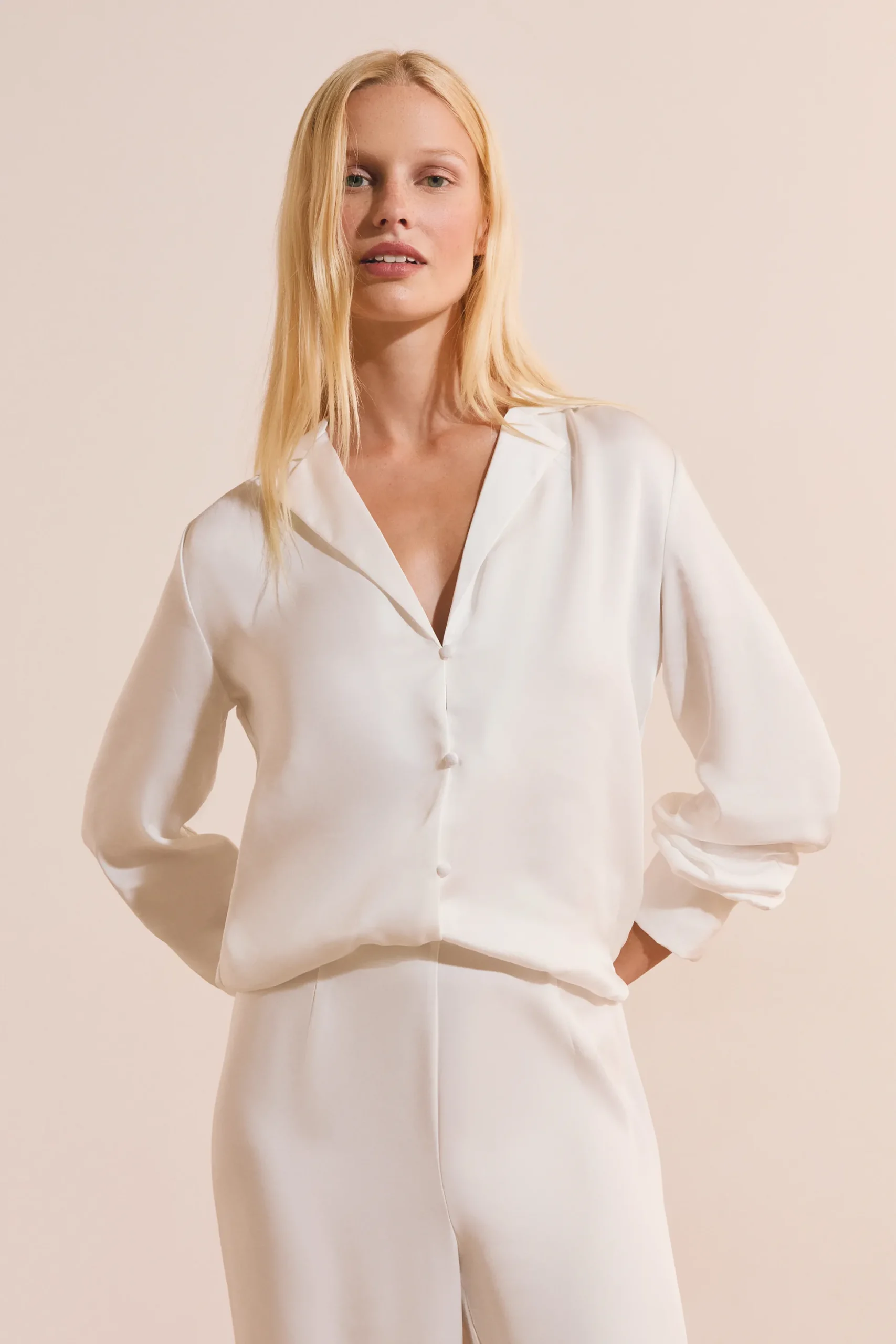 Chemise de pyjama satinée