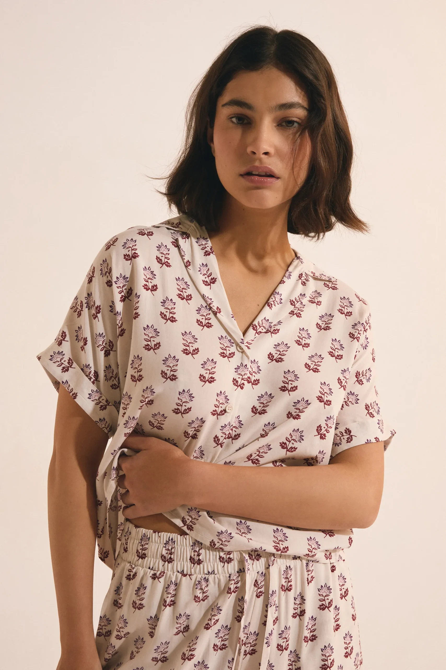 Chemise manches courtes à motifs