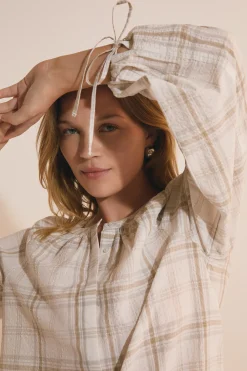 Chemise à motifs en coton